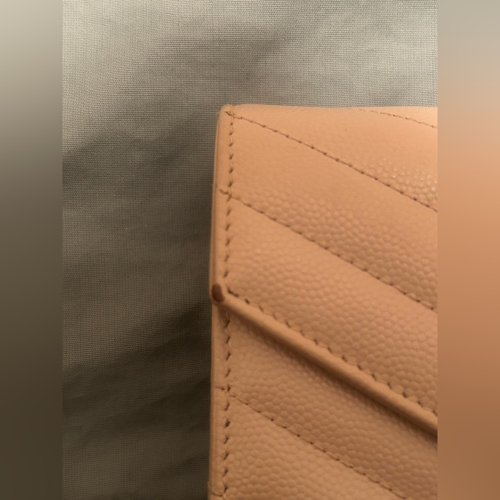 Saint Laurent YSL Monogram Wallet Blush Beige w/ Silver Hardware - Picture 8 of 9